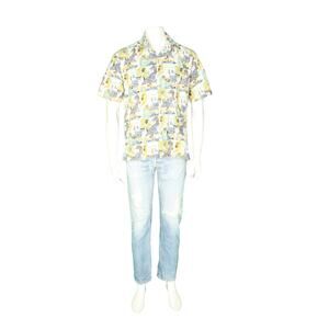 Kahala Fish Fishing Marlin Hawaiian Aloha Tropical Tribal Camp USA Made Shirt M
